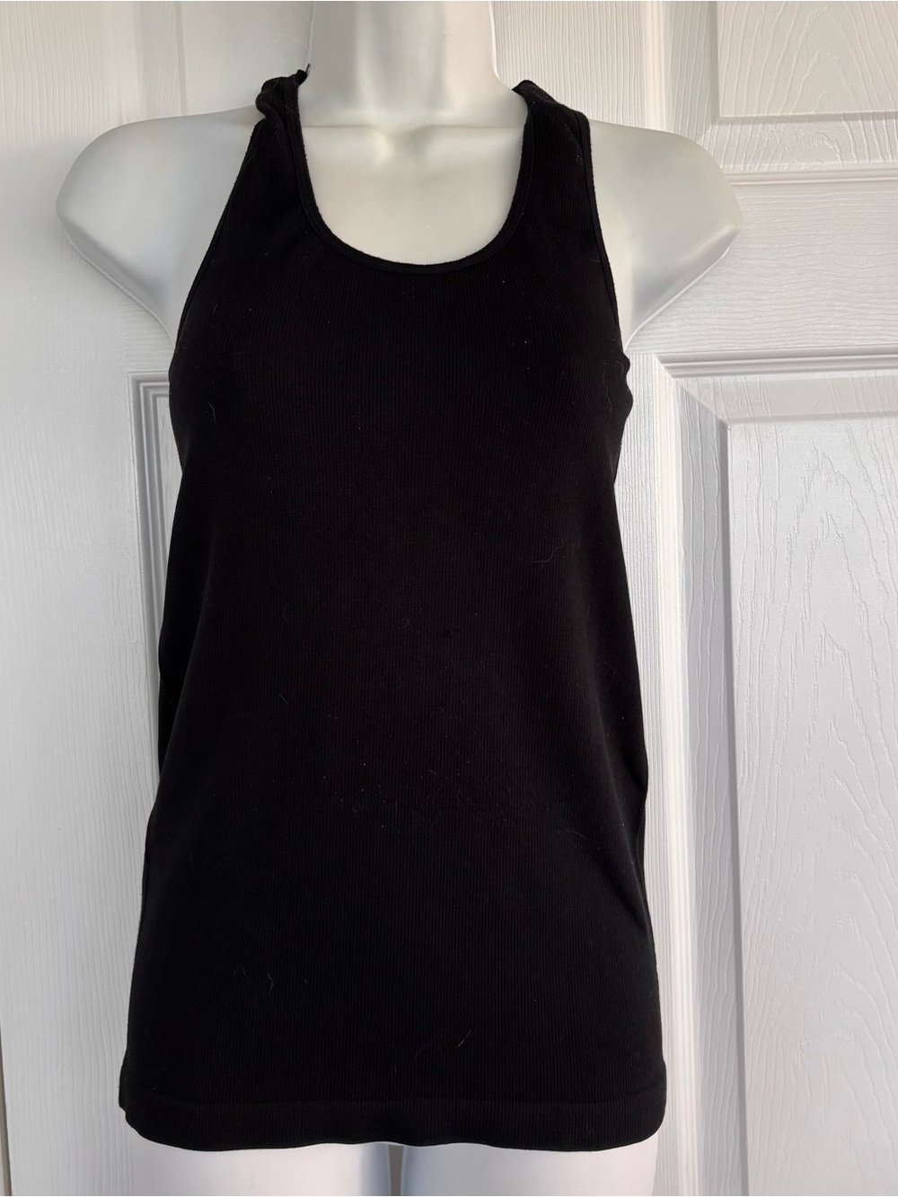 Tano Black Ribbed Scoop Neck Tank